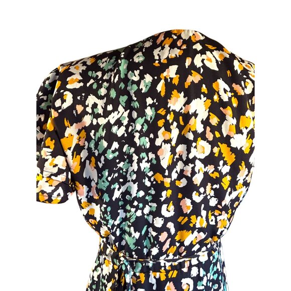 Blue Rain Womens Wrap Dress Small Multicolor Floral Short Sleeve Lightweight - Picture 10 of 12